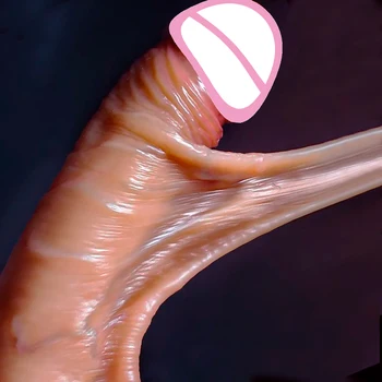 Realistic Dildos for Women Skin Sliding Foreskin Testicles Dildo Anal Vaginal Stimulation Strapon Big Penis Sex Toys for Woman 2