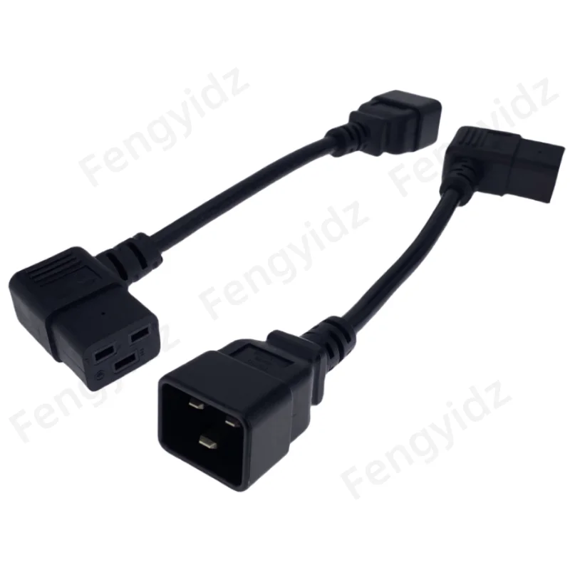 IEC 320 C20 - C19 남성-여성 전원 어댑터 오른쪽/왼쪽 각도 연장 케이블 30cm 서버/PDU 전원 코드