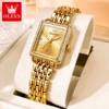 OLEVS 9995 Quartz Fashion Watch Gift Rectangular-dial Stainless Steel Watchband Wristwatch 6