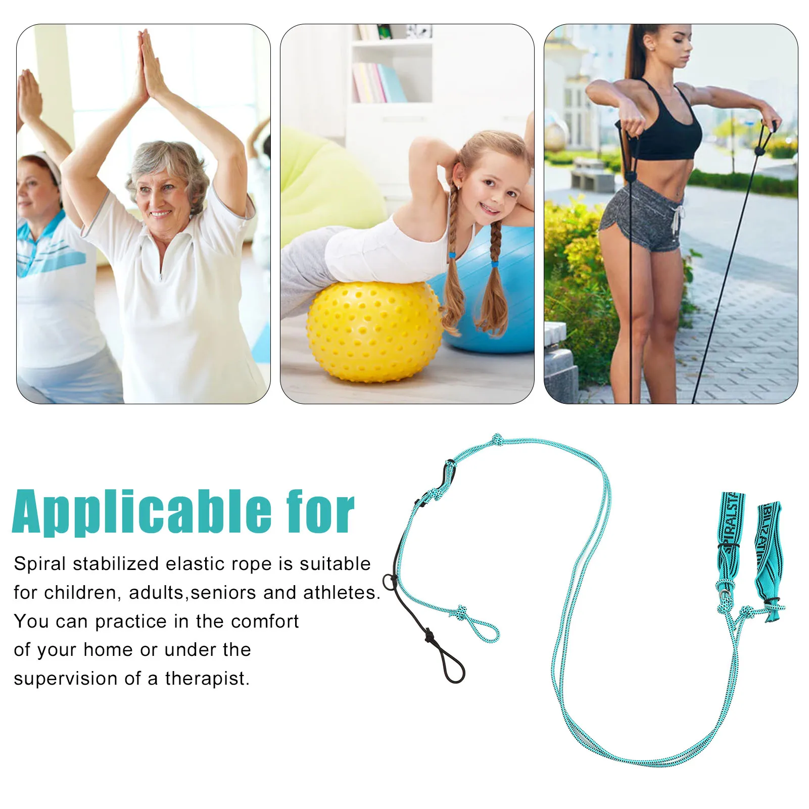 Spiral Stretch Strap 0.2in Stretching Strap Treating Pain Improves Posture for Scoliosis Herniated Discs Resilient Stretch