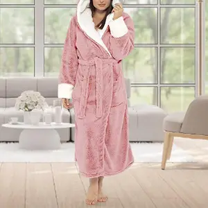 Batas de baño para mujer, batas de forro polar de invierno de manga larga  para mujer, pijamas para mujer, camisones para dormir, batas de baño