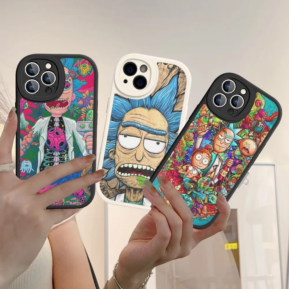 

Cartoon RickS Cool Phone Case Hard Leather For IPhone 14 13 12 Mini 11 14 Pro Max Xs X Xr 7 8 Plus Fundas