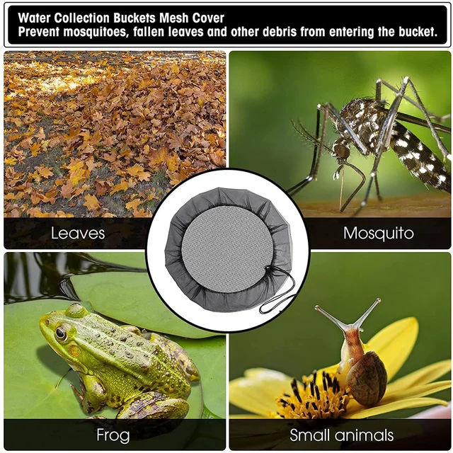 95 Cm-Es Kerti Esőhordó Háló Képernyő Poliészter Esővíz Háló, Állítható Húzózsinór Esés Elleni Levelek Kültéri Kerthez