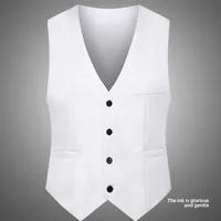 Slim Fit Men's Vest Korean Style Business Casual Spring Autumn Groomsmen Suit Vest Single Piece Jacket Outerwear