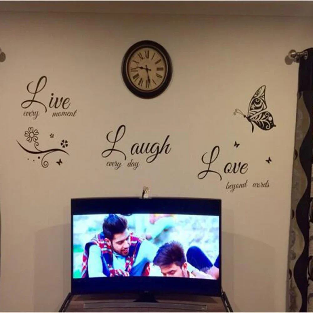 Art Wall sticker Butterfly Decal Decor Live Laugh Love Living Room Quotes Hot Sale Practical Reliable Brand New