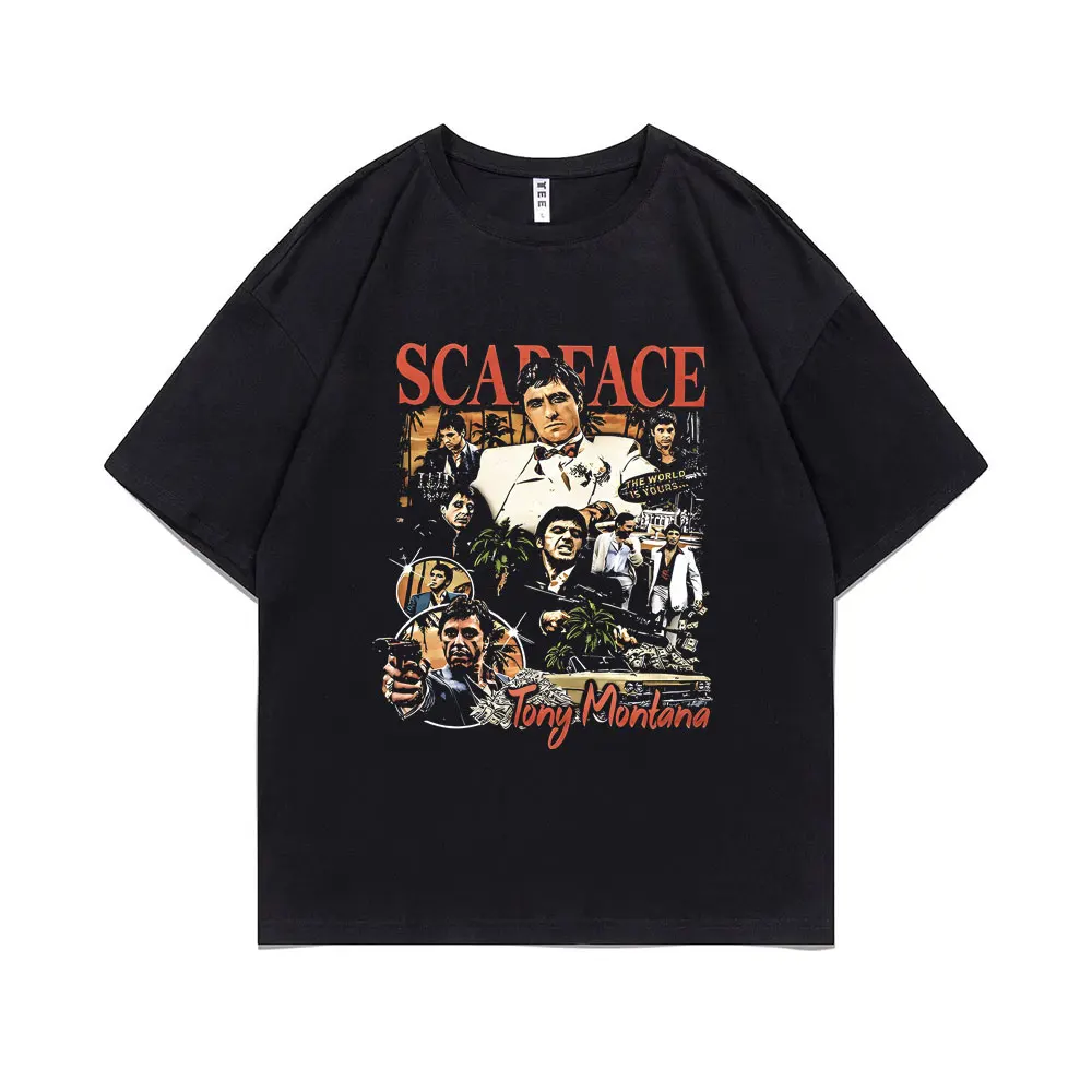 

Vintage 90s Movie Scarface Tony Montana Graphic T-shirts Al Pacino T Shirt Men Hip Hop Fashion Tees Male Casual Oversized Tshirt