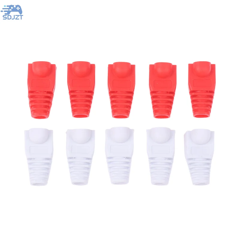 혼합 색상 RJ45 이더넷 네트워크 케이블, 스트레인 릴리프 부츠 케이블 커넥터 플러그 커버, 보호 슬리브, 100 개