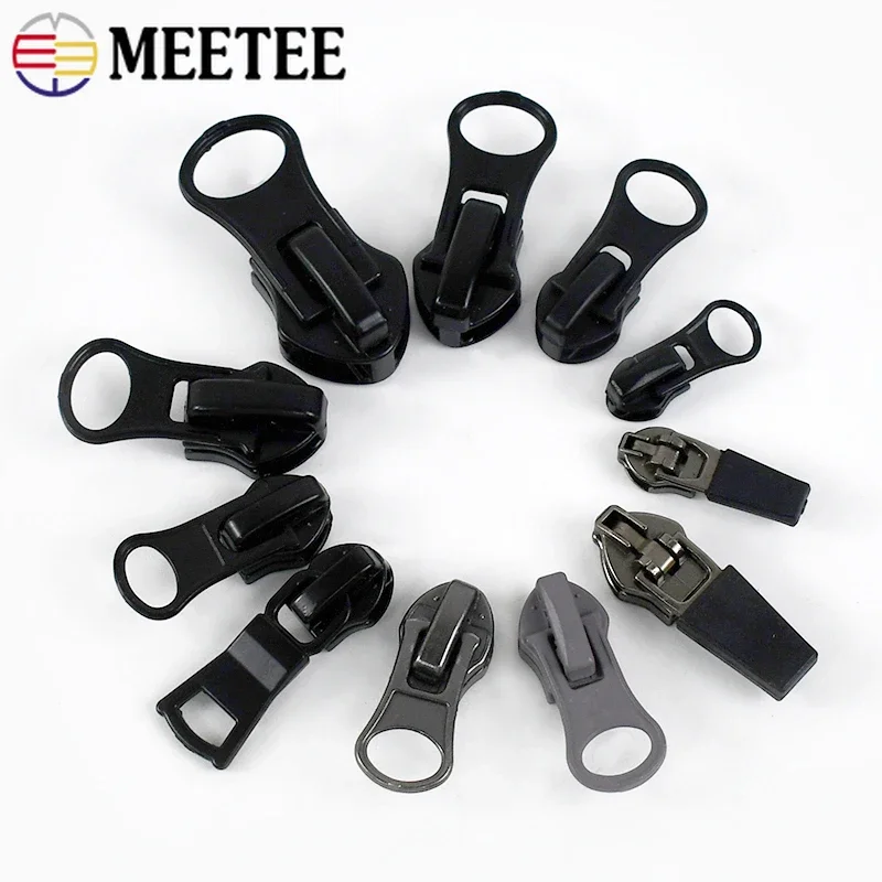 Meetee 나일론 지퍼 슬라이더, 역 보이지 않는 방수 지퍼 풀러 헤드, DIY 가방 재킷 재봉 액세서리, 3 5 8 10 20 개