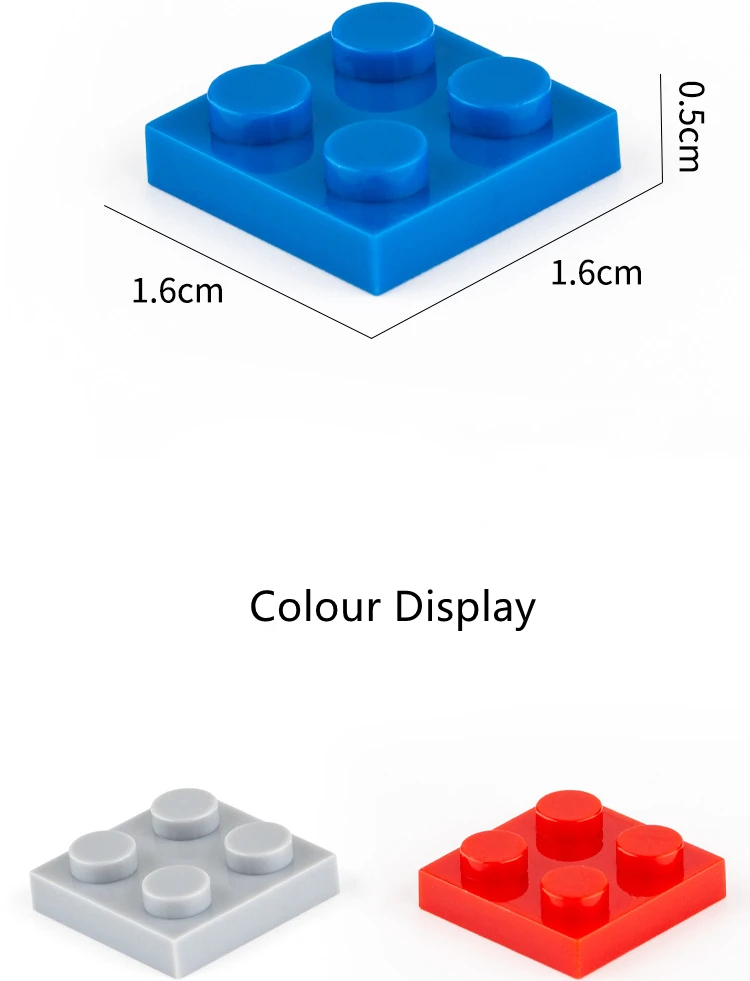 160 Blocs de Construction Plaque 2×2