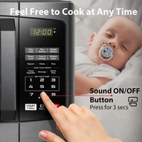 QJTOSHIBA Countertop Microwave Oven 0.9Cu Ft 10.6 Inch Removable Turntable 900W 6Auto Menus Mute & ECO Mode Child Lock LED Ligh 2
