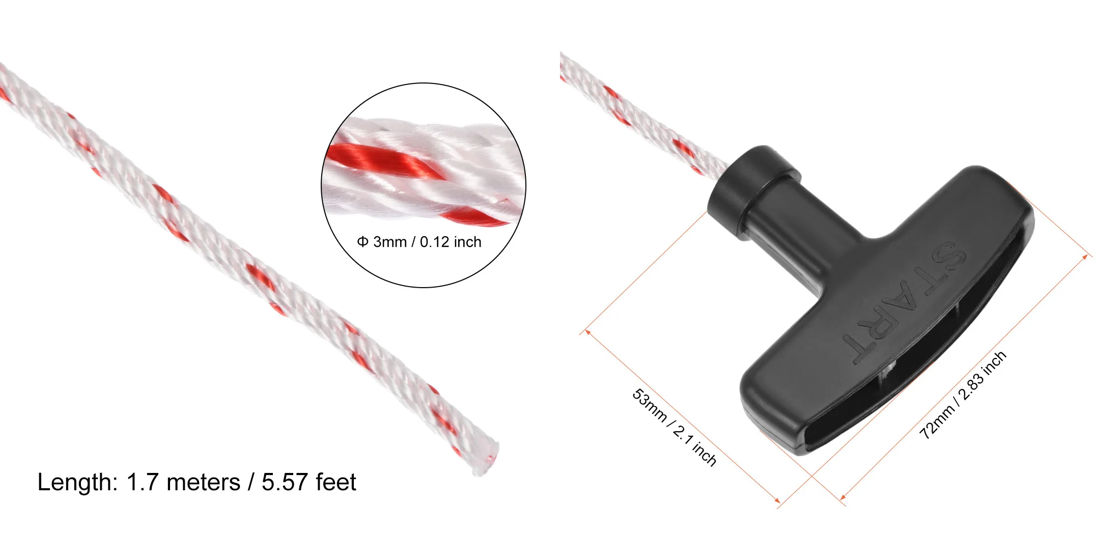 3-5mm Lawnmowers Pull Handle Starter Start Cord Line Rope Recoil Starter  Rope with Handle Garden Tools for Lawn Mower Trimmer - AliExpress