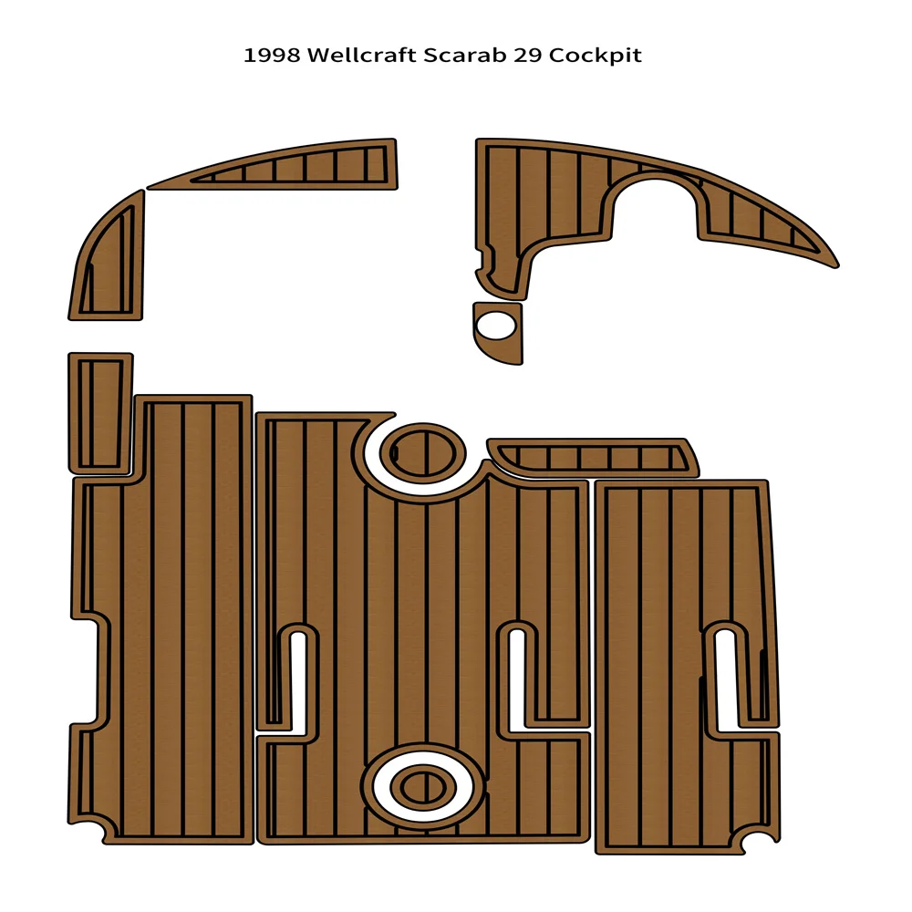 

1998 Wellcraft Scarab 29 Cockpit Boat EVA Faux Foam Teak Deck Floor Pad