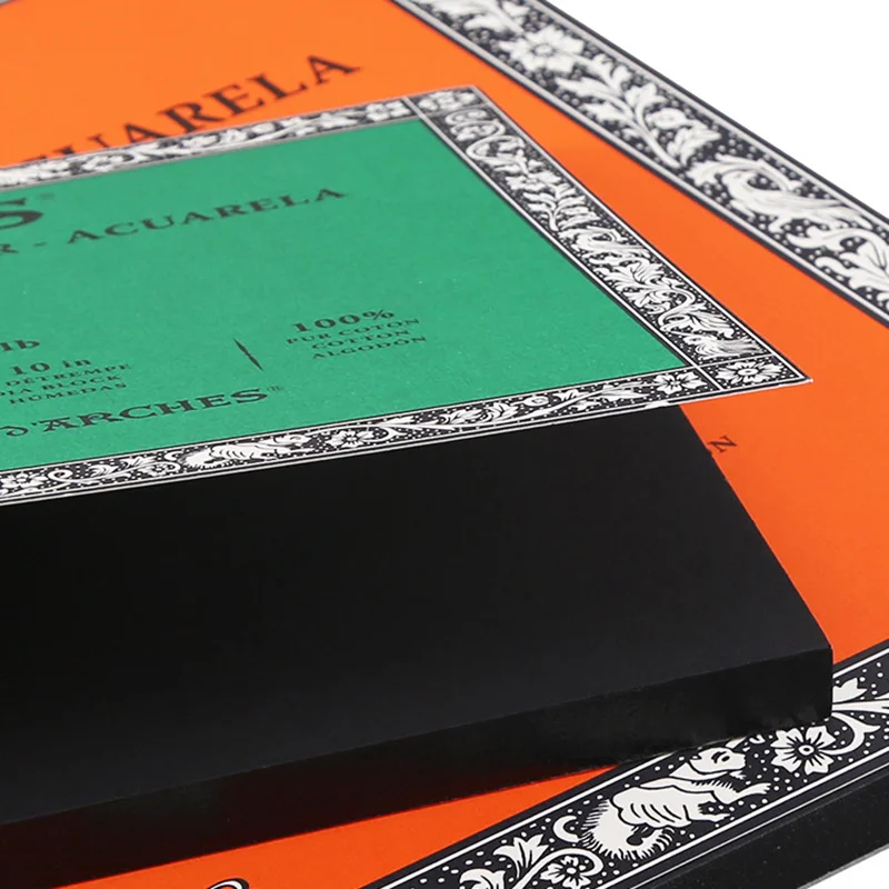 아치형 수채화 용지 100% 면 300g 아쿠아렐 20매 아티스트 수채화 스케치북 블록 페인팅 용지 학용품