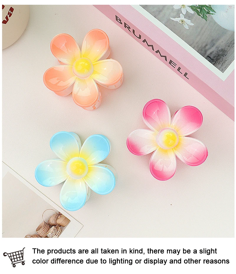 7CM Mattierte Uni-Farbene Blumen-Haarklammern - Premium Haaraccessoires für Frauen/Mädchen (Pferdeschwanz/Haifischklammer) – Detail 15