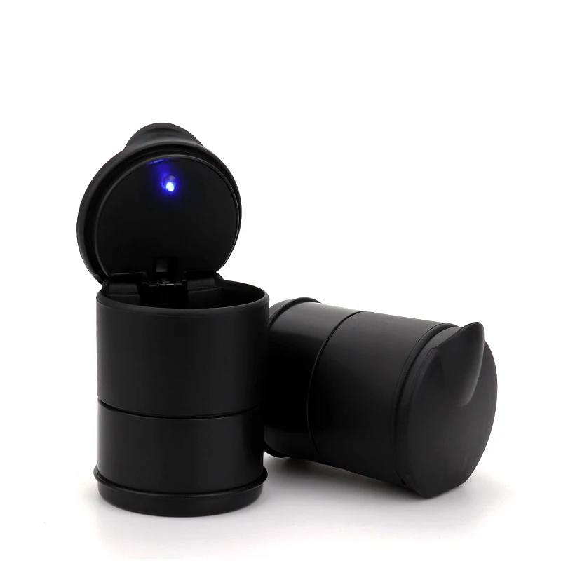 Car Portable Ashtray Holder Plastic Cup Flame Retardant Cigarette LED Ashtray Storage Case for Auto Home Smoking Accessory 2PCS car ashtray