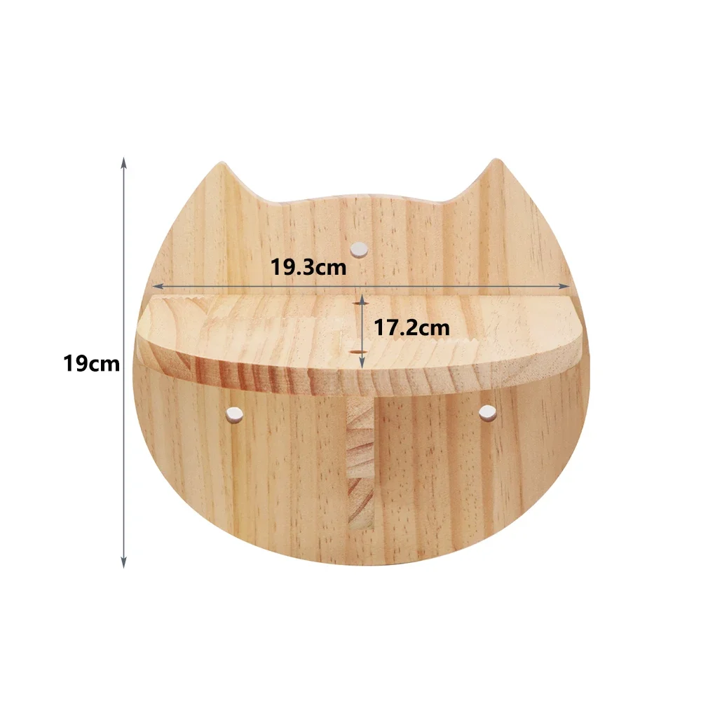 Wall-Mounted Cat Climbing Shelf with Sisal Post and Four-Step Stairway