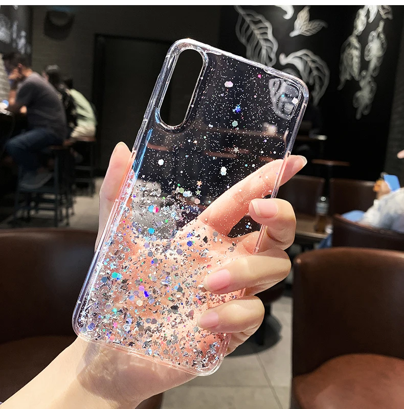Soft Clear Glitter Star Case for Redmi 10C 9A 9AT 9C NFC 8A 8 9T Note 11 11s 10S 9S 8T 8 10 9 Pro Cover for Xiaomi Mi A3 11 11T Lite for phone case leather phone case phone protector cover phone waterproof case ipod cover case