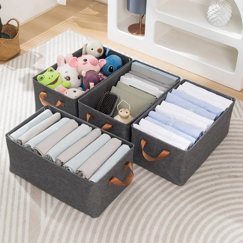 Cationic Clothing Storage Box Clothes Socks Toy Snacks Sundries Organizer Multifunctional Cosmetics Folding Fabric Box 3
