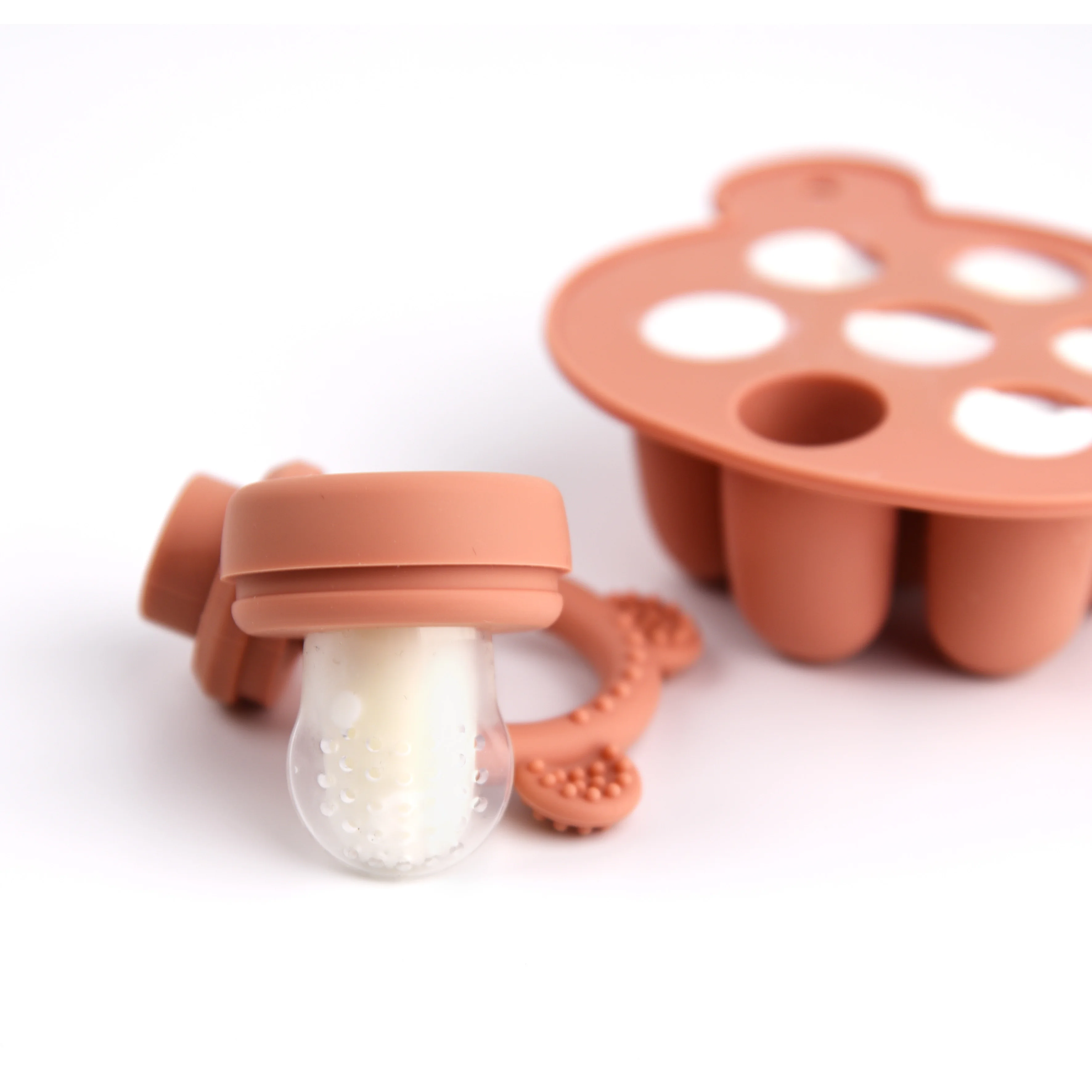 Animal Design Bear Set Fruit Feeder Breast Milk Freezer Tray Food Soup Silicone Freezer Tray Silicone Popsicle Mold