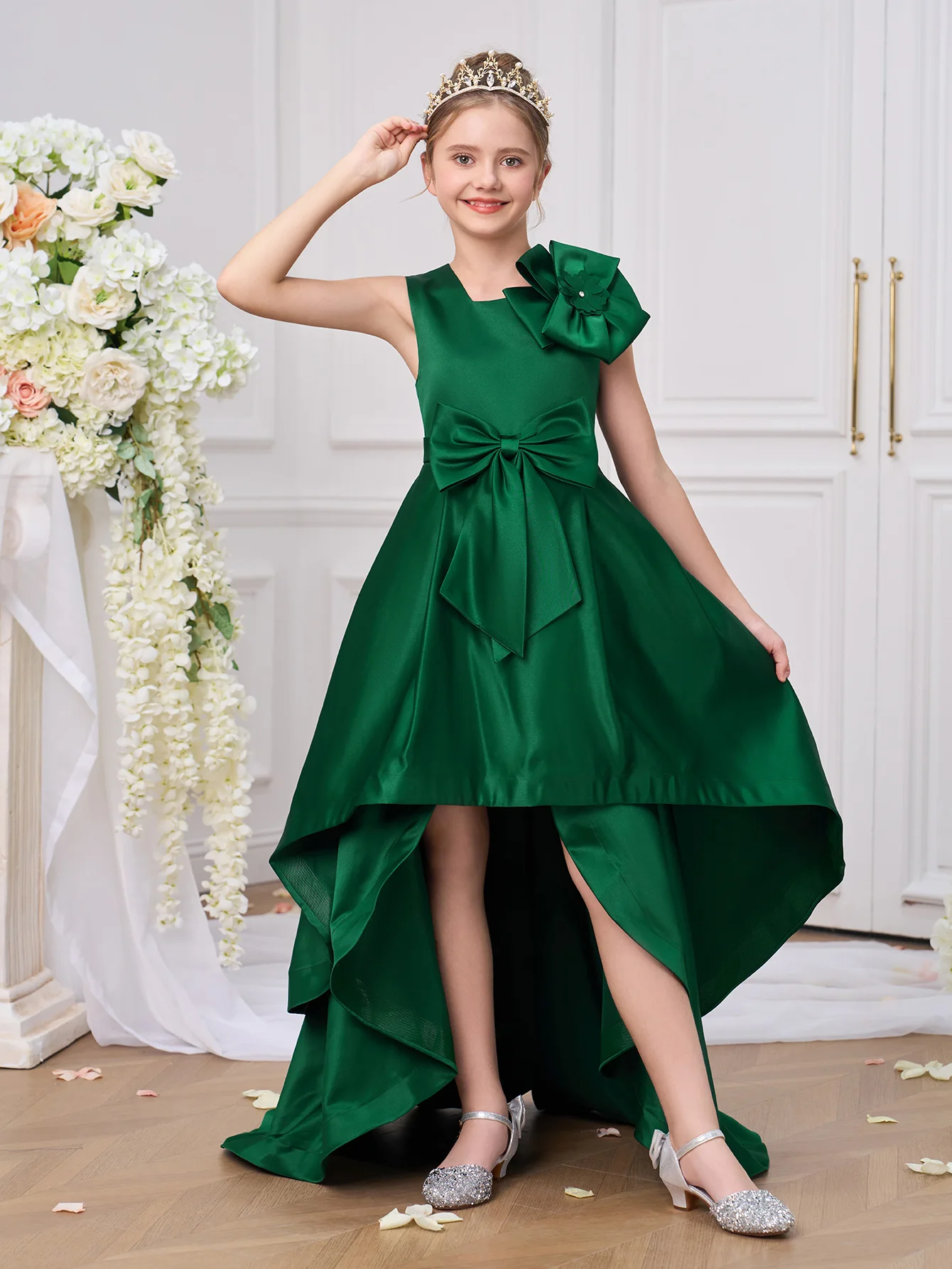 slim fit dress slacks Ace One-Shoulder White Graduation Dress main image 1