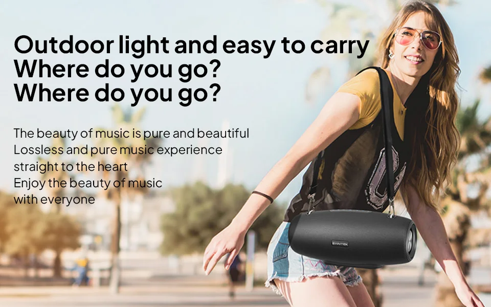 Wireless Speaker 60W Powerful Sound and Deep Bass IPX5 Waterproof Deep Bass Pe