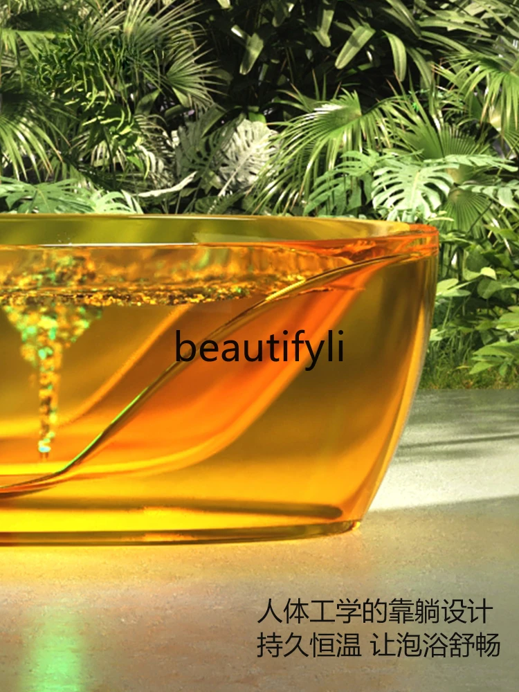 Travel Home Transparent Resin Jacuzzi Freestanding Smart Bubble Surf Bubble Double Bath 5