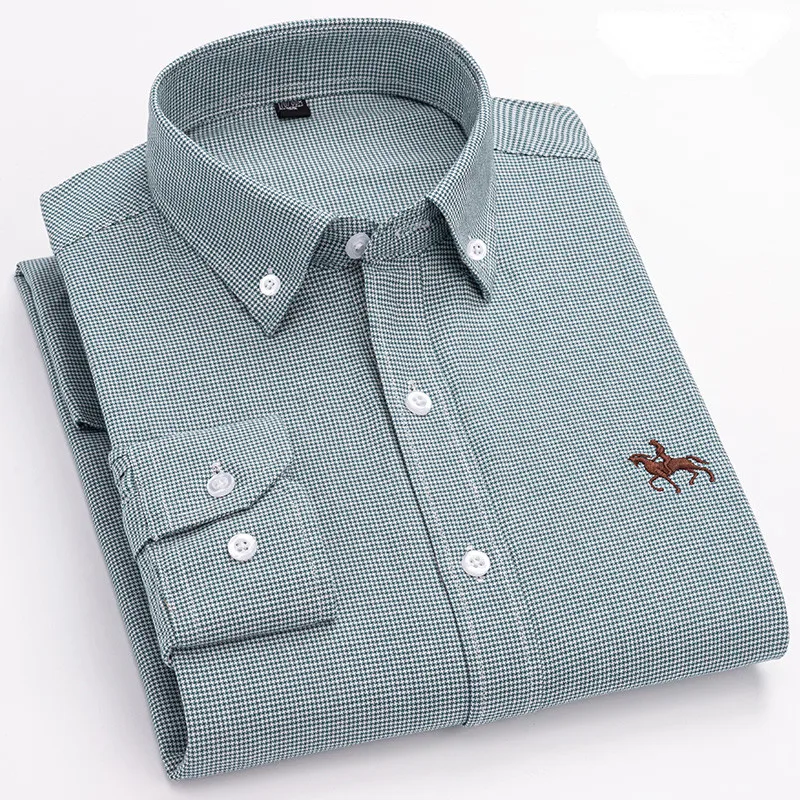 Men's Oxford Long Sleeve 100% Cotton Dress Shirt - Regular Fit, Casual & Formal Wear