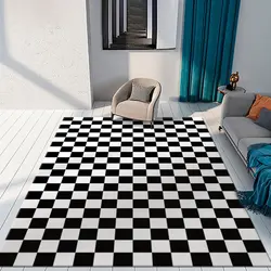 Colorful Checkered Carpet | Moroccan Style Living Room Rug for Bed and Window Decoration Furniture Bedroom Decor Home Carpets