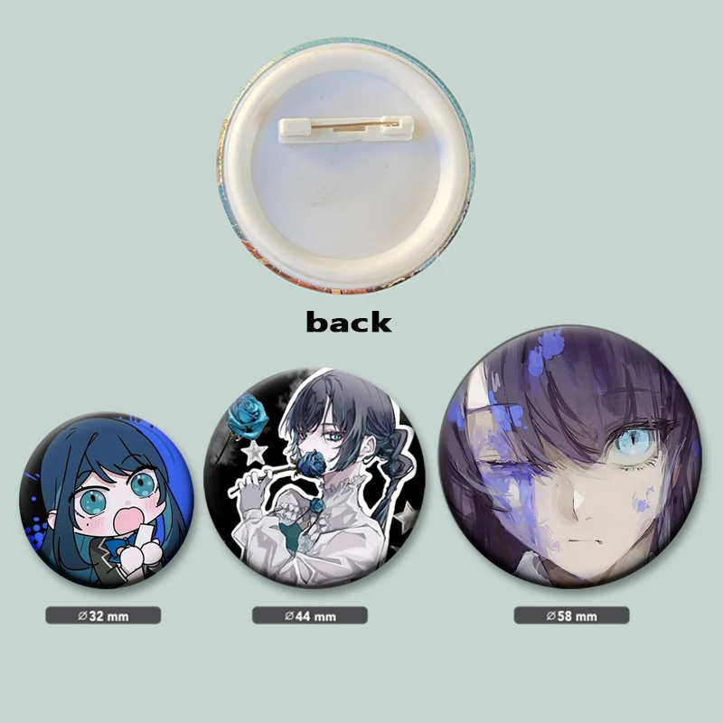 Ado Kyogen X Uta Enamel Pins I Love Ado Vintage Anime Brooch Creative Badge for Hat Bag Decoration Fans Collect Gifts 32/44/58mm
