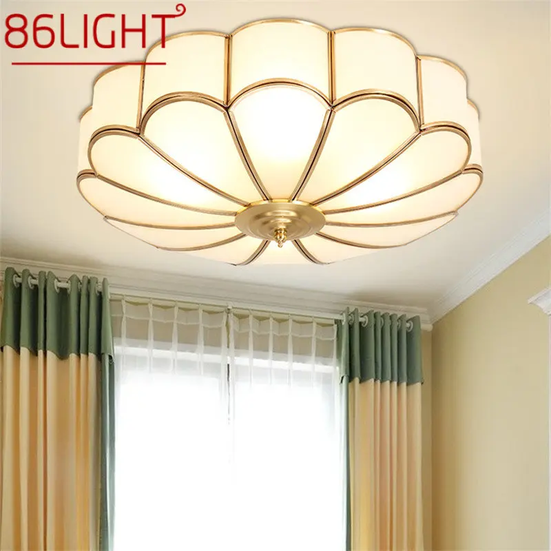 

86LIGHT Nordic Light Luxury Brass Ceiling Lamp Modern Vintage Creative LED Hanging Lighting Fixtures For Home Living Bedroom