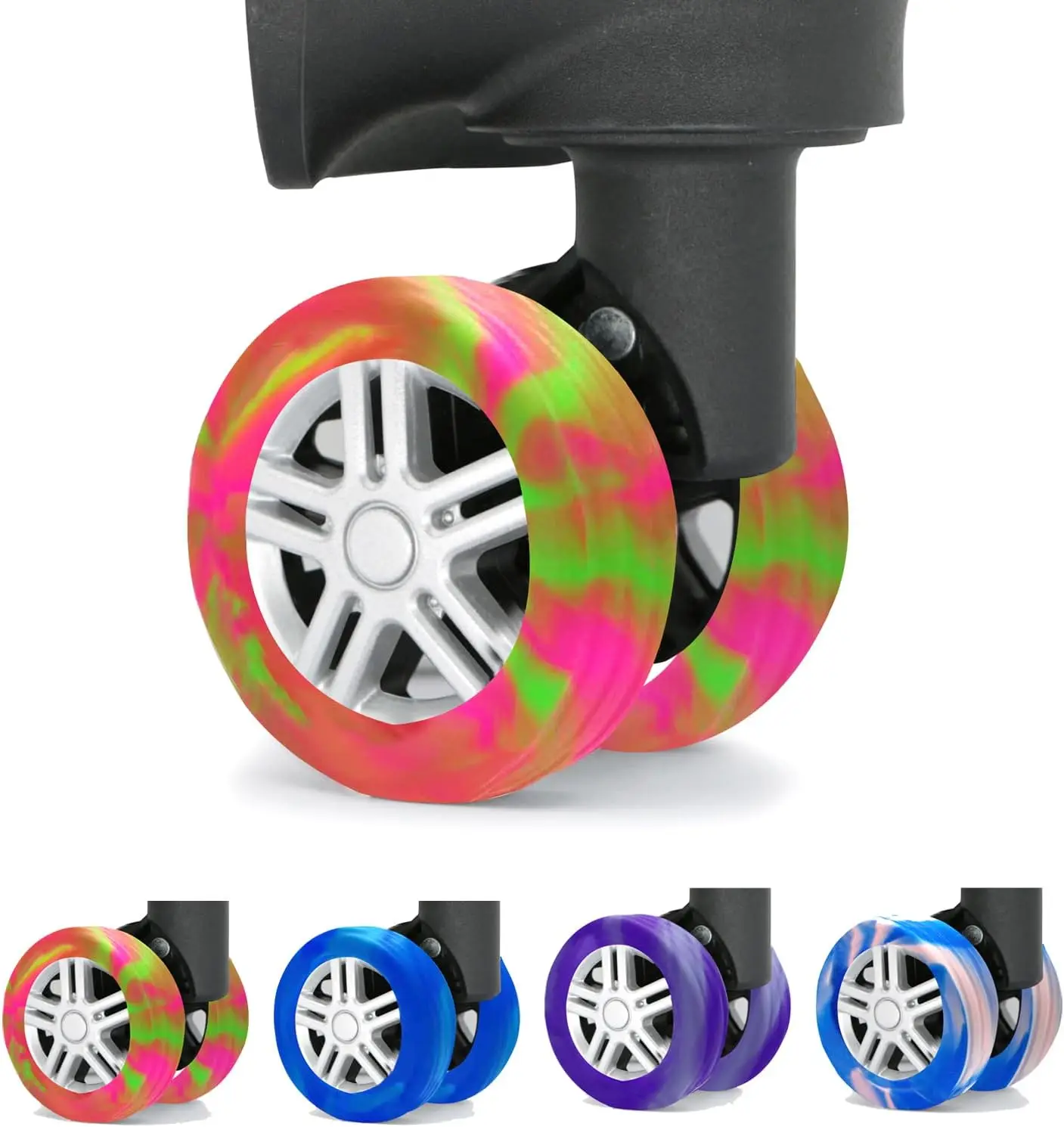 4-40pcs Luggage Wheel Covers Silicone Suitcase Wheel Covers Luggage Wheel Protector Heavy Duty Noise-Proof Accessories 2