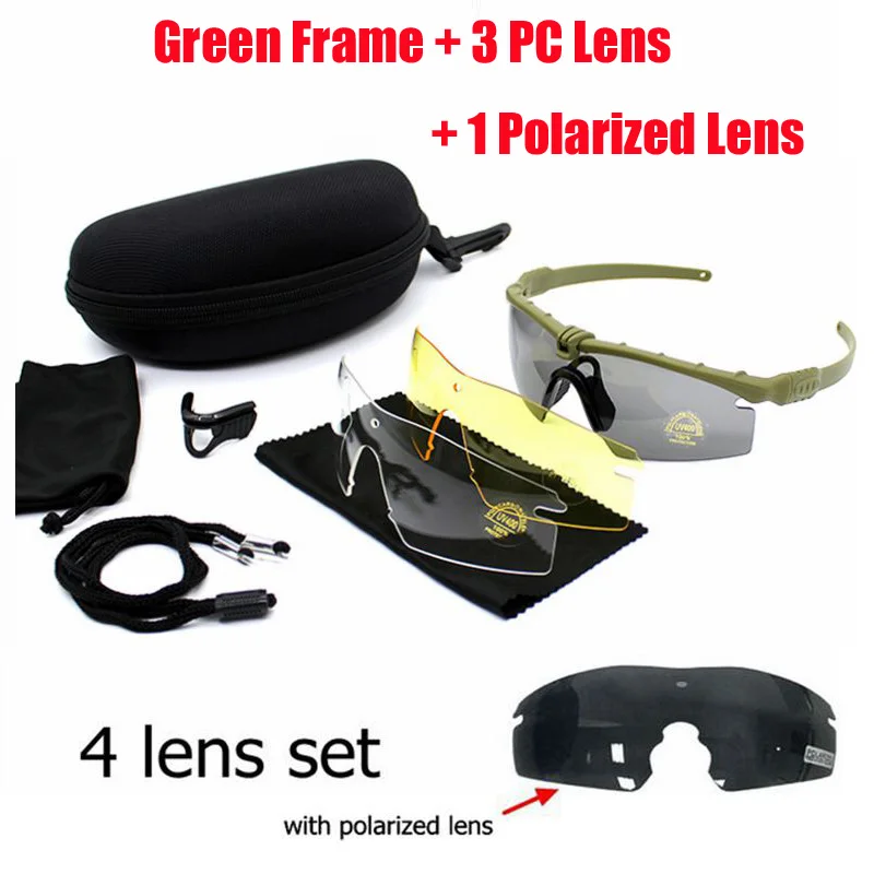 Description Picture 4 of itemMilitary Sunglasses for Men, Army Tactical Glasses, Shooting Airsoft Eyewear, Outdoor Sport, UV Protection for Hiking, 5 Colors