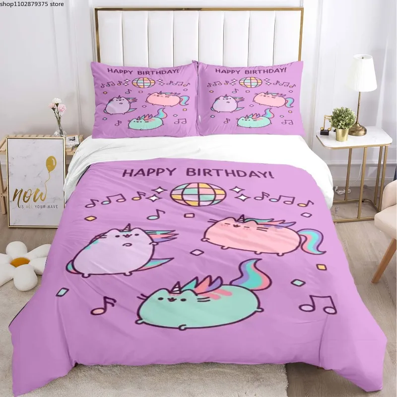 

PusheenCat FacebookCat Bed Set Bedding Set Aldult Kid Bedroom Duvetcover Sets Bed Sheet Set,Bettbezug,children'bed