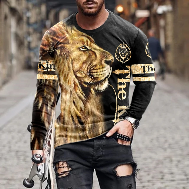 Vintage 3d Printed Long Sleeve Men's T-shirt Autumn New Style Personalized Street Casual Pullover Shirt Fashion Round Neck Shirt 1