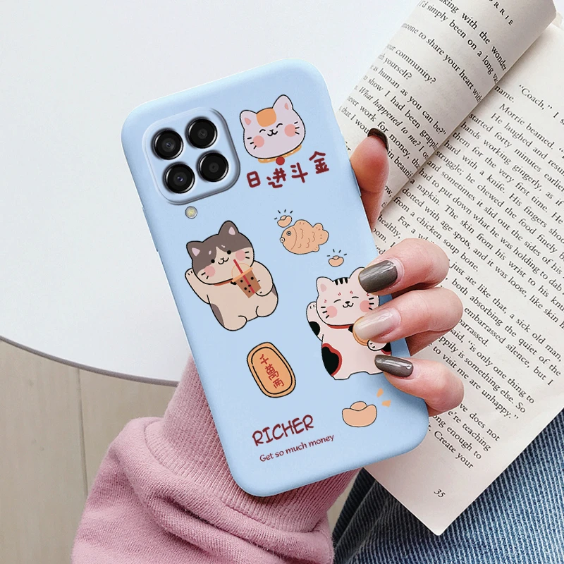 Cute Painted Soft Cover Cartoon Cat & Sunflower TPU Case