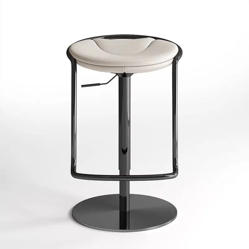 Simple White Lounge Bar Stool Portable High Beauty Metal Bistro Bar Chair Kitchen Swivel Comfortable Banqueta Home Furniture