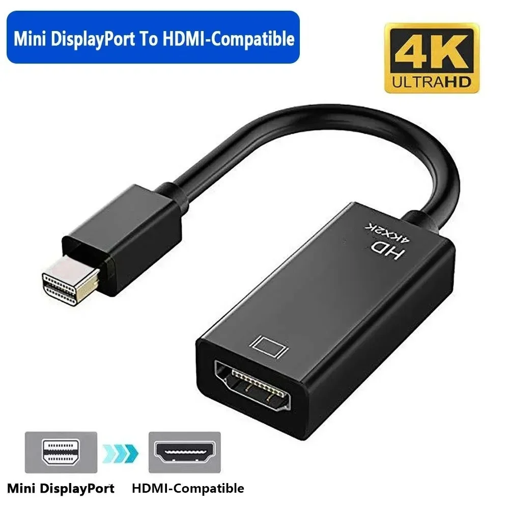 Mini DisplayPort to HDMI Adapter 4K 60Hz Thunderbolt to HDMI Converter Compatible with MacBook  Surface Pro Laptop TV Monitor