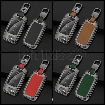 Custodia per chiave auto in metallo pelle Shell per VW Volkswagen Polo Golf 4 5 6 Passat Tiguan Jetta per Skoda Octavia Seat Leon Altea - Custodia per chiave auto in metallo pelle Shell per VW Volkswagen Polo Golf 4 5