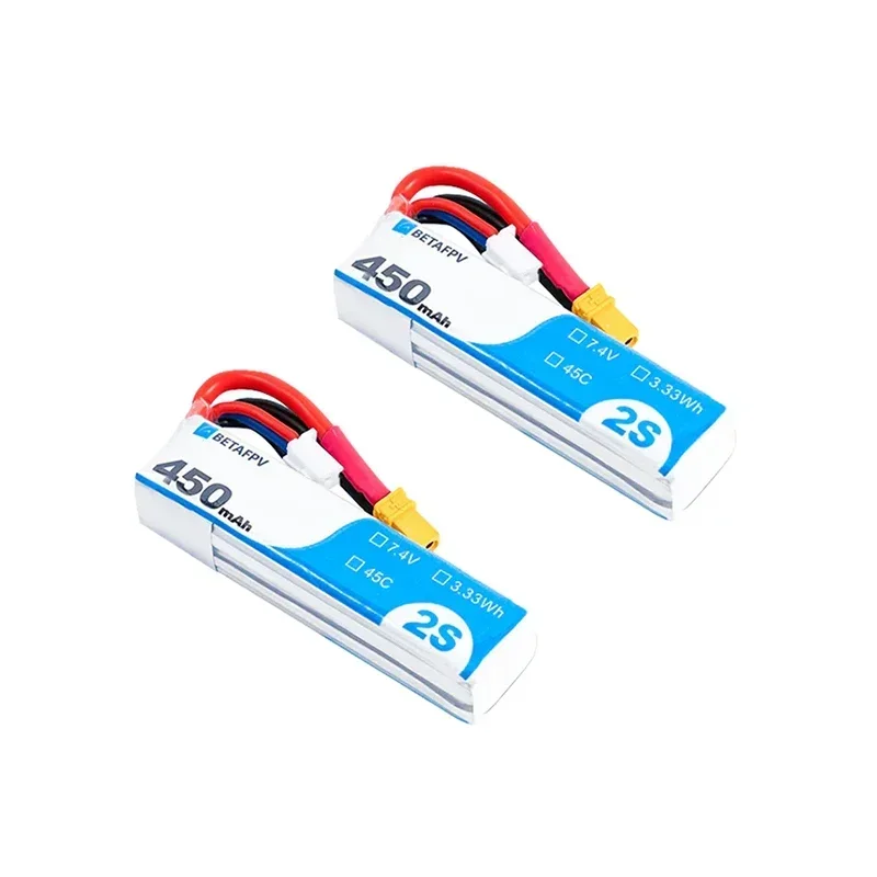Batterie Lipo 450mAh 2S 45C BETAFPV pour Drone FPV Micro - Lot de 2 ou 4