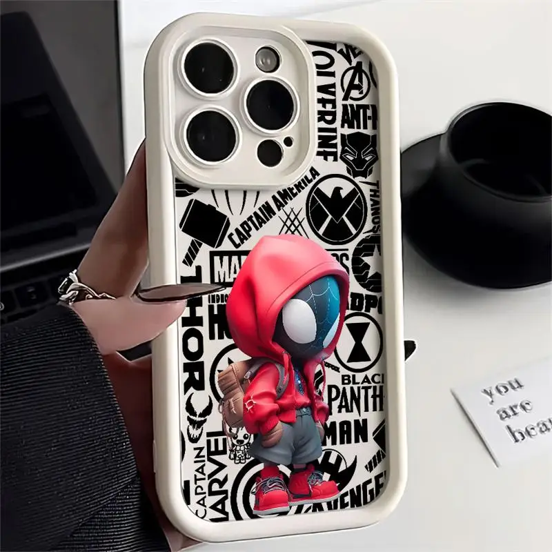 thumbnail image 1 of Marvel-Funda de silicona líquida para teléfono móvil, carcasa suave de Deadpool, Spiderman Boy, para Apple iPhone 11, 12, 13, 14, 15 Pro Max, 16 Plus, 1 of 5