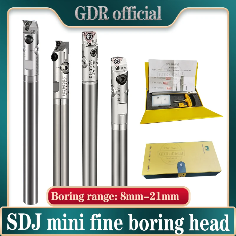 High Precision CNC Boring Tool Holder – SDJ08/10/12/14/16/25 Adjustable Fine Boring Head with EWN20/EWN25 LBK Holder for Machining 1