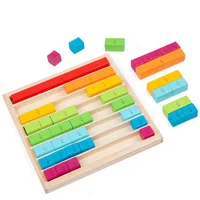 Wooden Montessori Teaching Aids Math Toys Color Fraction Sticks Kindergarten Early Education Learning Educational Toys For Kids 2