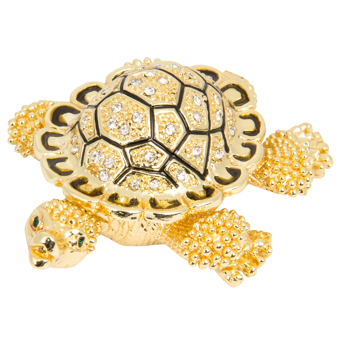 

QIFU India Tortoise Crystal Art Model Souvenir Alloy Trinket Case