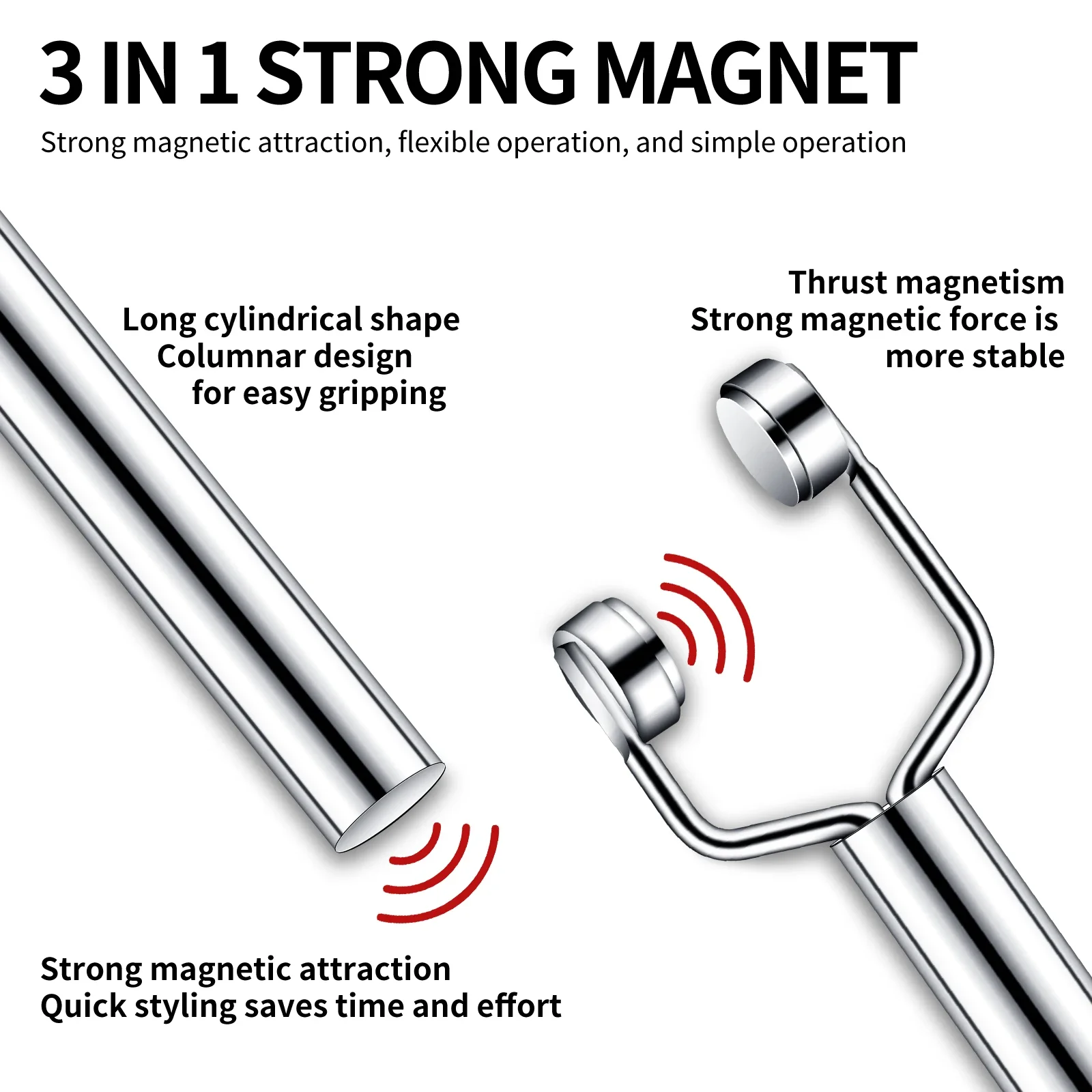 Nail Art Cat Eye Glue Magnet 3 in 1 Y Cat Eye French Magnet Large Cylinder Nail Tools Multifunctional Magnetic Stick