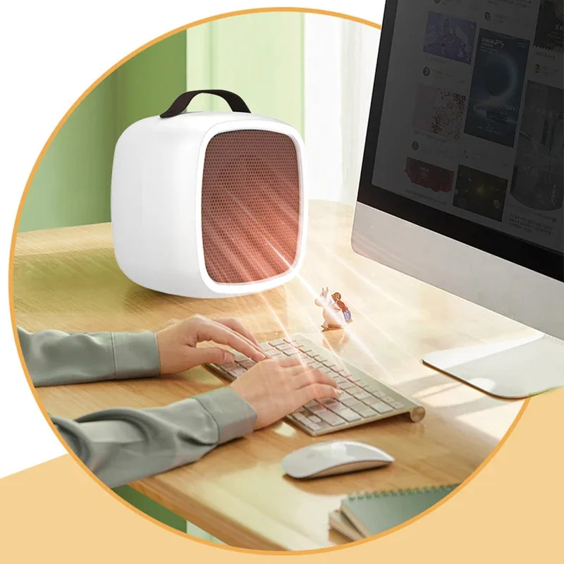 2026 Portable Mini Heaters Household Desktop Mutes Fast Heating Warmer Fan PTC-Ceramic Warm Air Heaters for Indoor Office Winter
