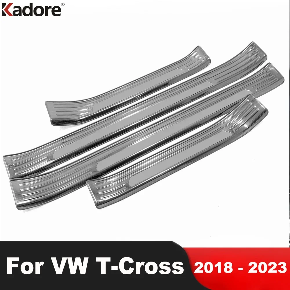 Per Volkswagen Vw T-Cross Tcross 2018-2023 Steel Door Sill Scuff Plate Cove Trim Welcome Pedal Protector Guard Accessori Per Auto
