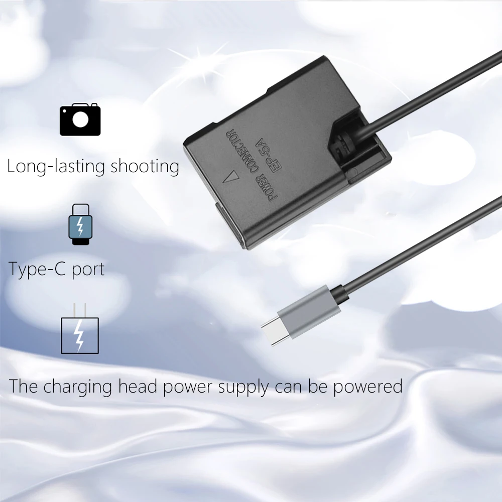 MallCenter Andoer EP-5A DC Coupler Power Connector EN-EL14 Dummy Battery Adapter 4.017mm DC Tip - View #5