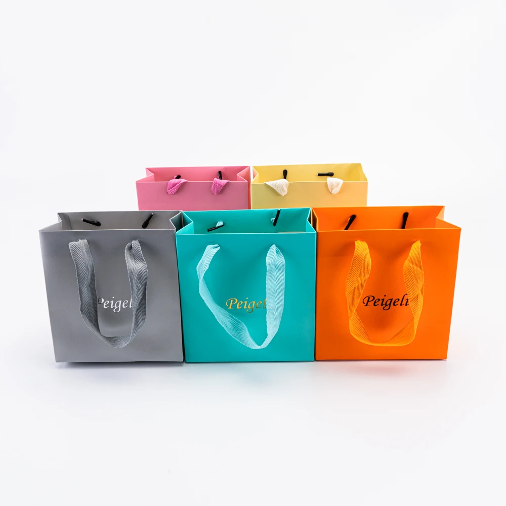 100pcs Party Favor Bags Custom Logo Kraft Paper Shopping Bags for Birthday Gift Jewelry Candy Treat Goodie Goody Grocery Package 15