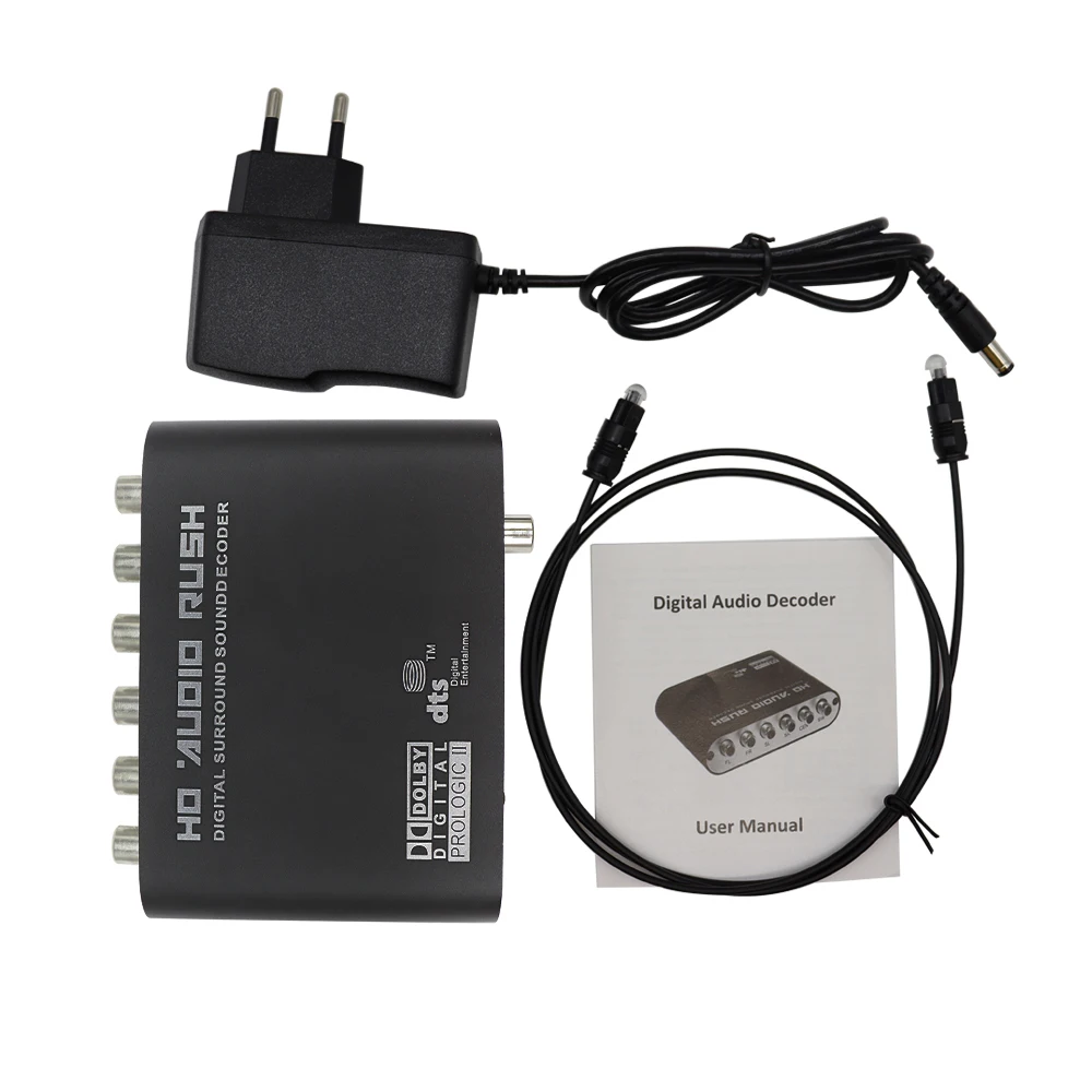 Digital to Analog 5.1 CH Stereo AC3 HD Audio Converter Optical SPDIF Coaxial AUX 3.5mm to 6 RCA Sound Decoder Amplifier audio converter adapter audio converter audio decoder