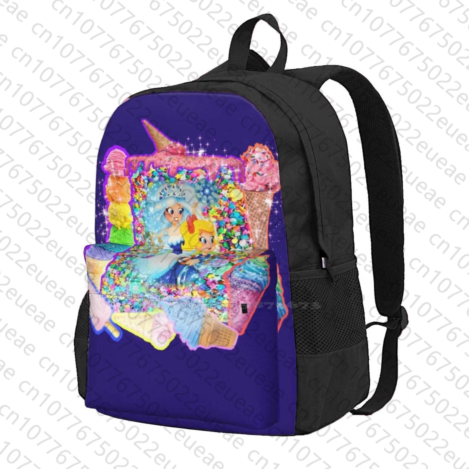 Y2K Estetica Rainbow Frostine Spruzza Borsa Portaoggetti Per La Scuola Zaino Per Studenti Arcobaleno Brite Jem E Gli Ologrammi Ballerini Del Cielo